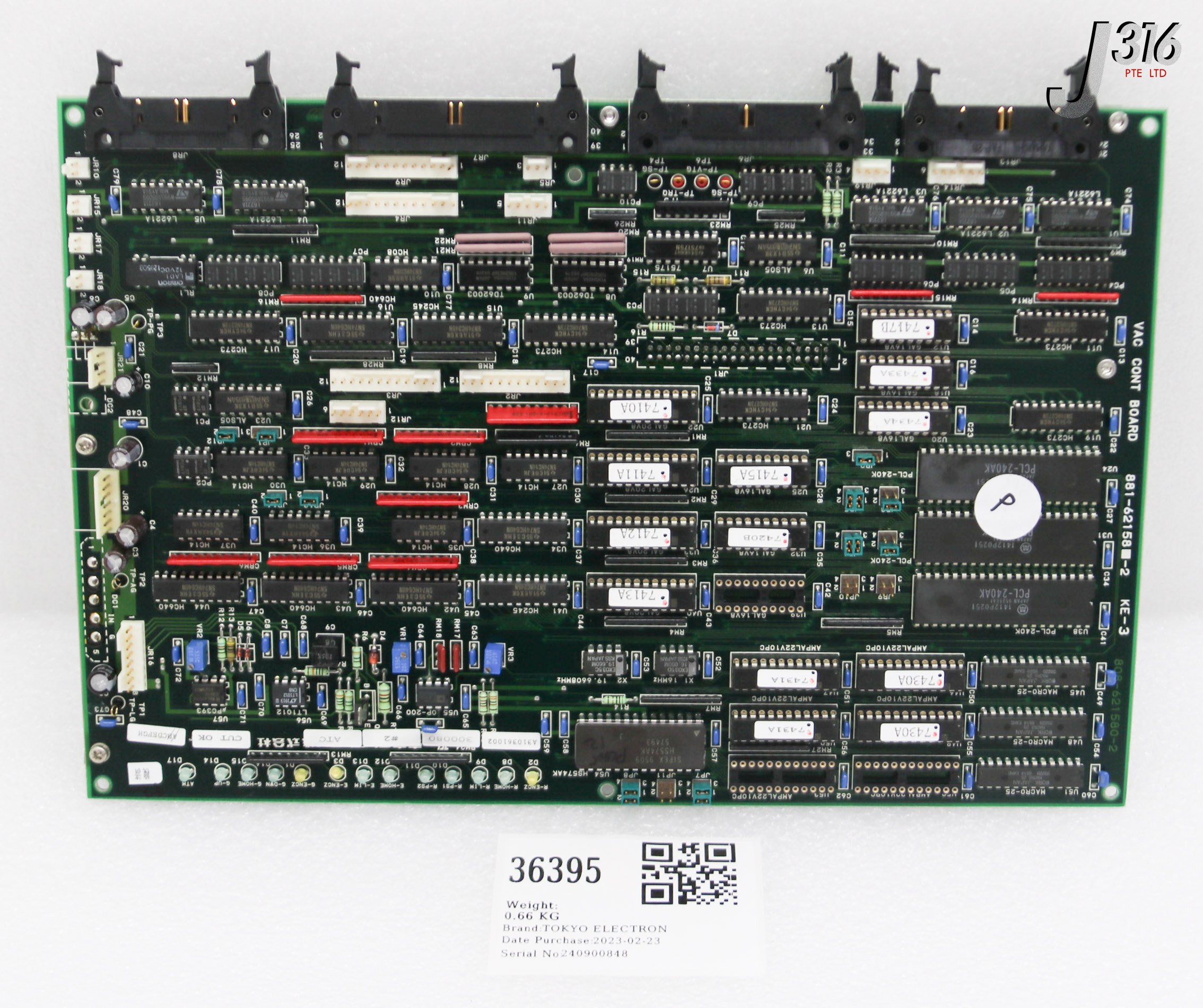 パート10 36395 TEL PCB, VAC CONT BD 808-621580-2 W/ 881-621470-1 881-62158